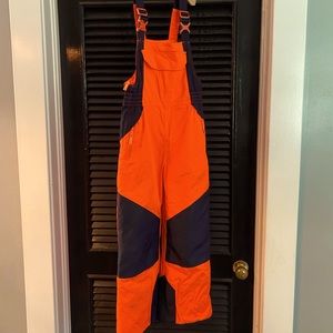 Champion size 8/10 Orange & Navy Snow Bibs